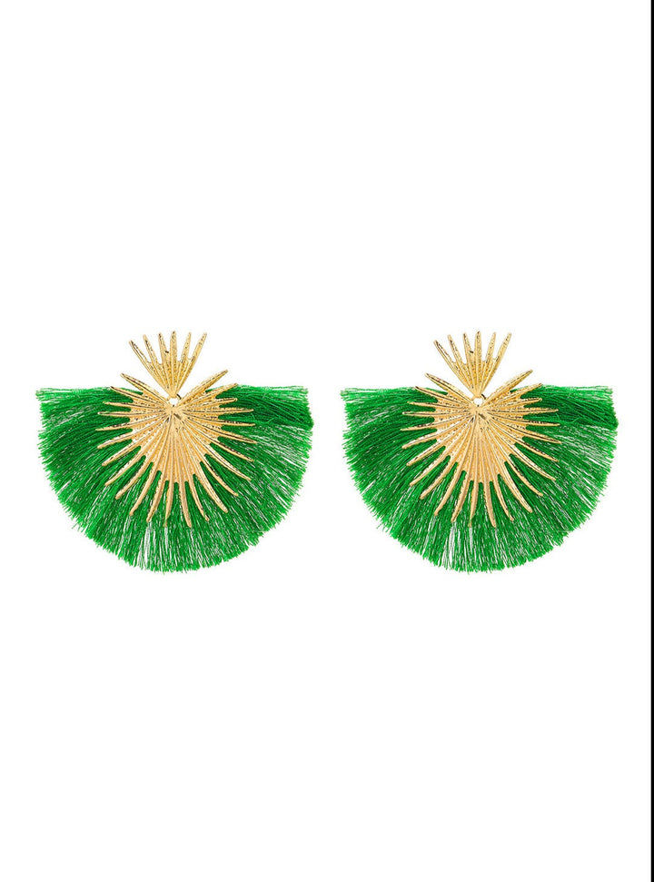 Fan-shaped Tassel Earrings