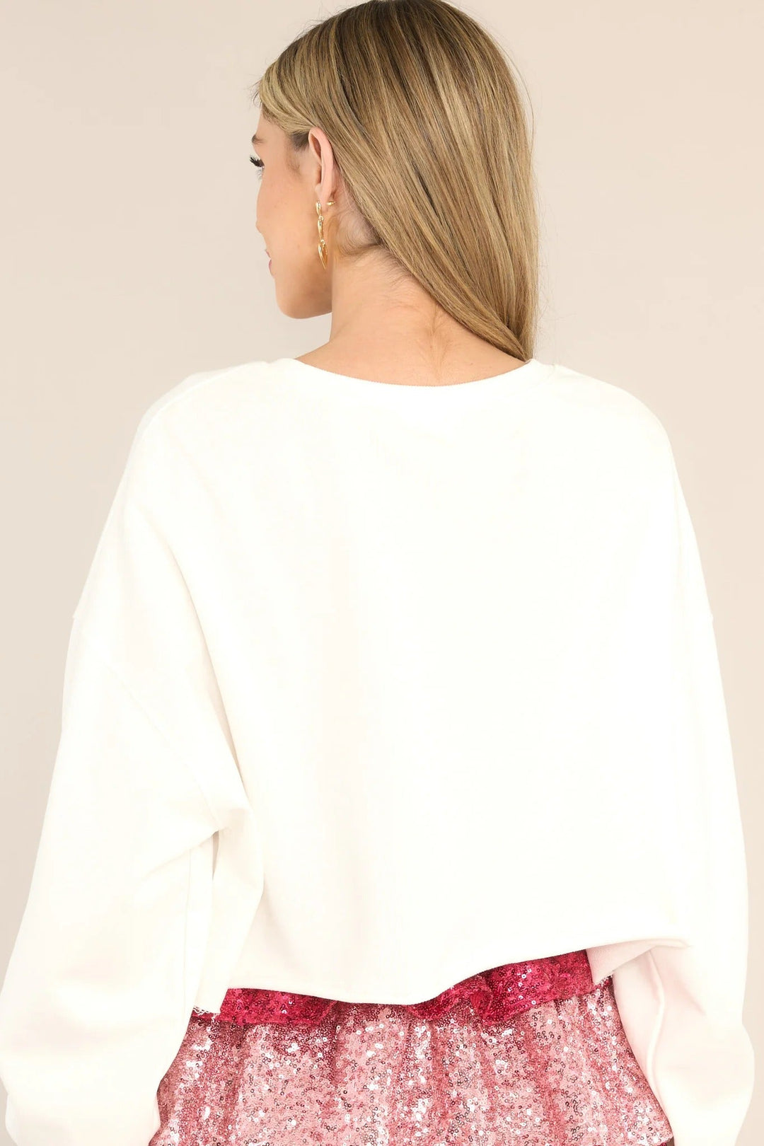 Tänkte på dig Vit XOXO Cropped Sweatshirt