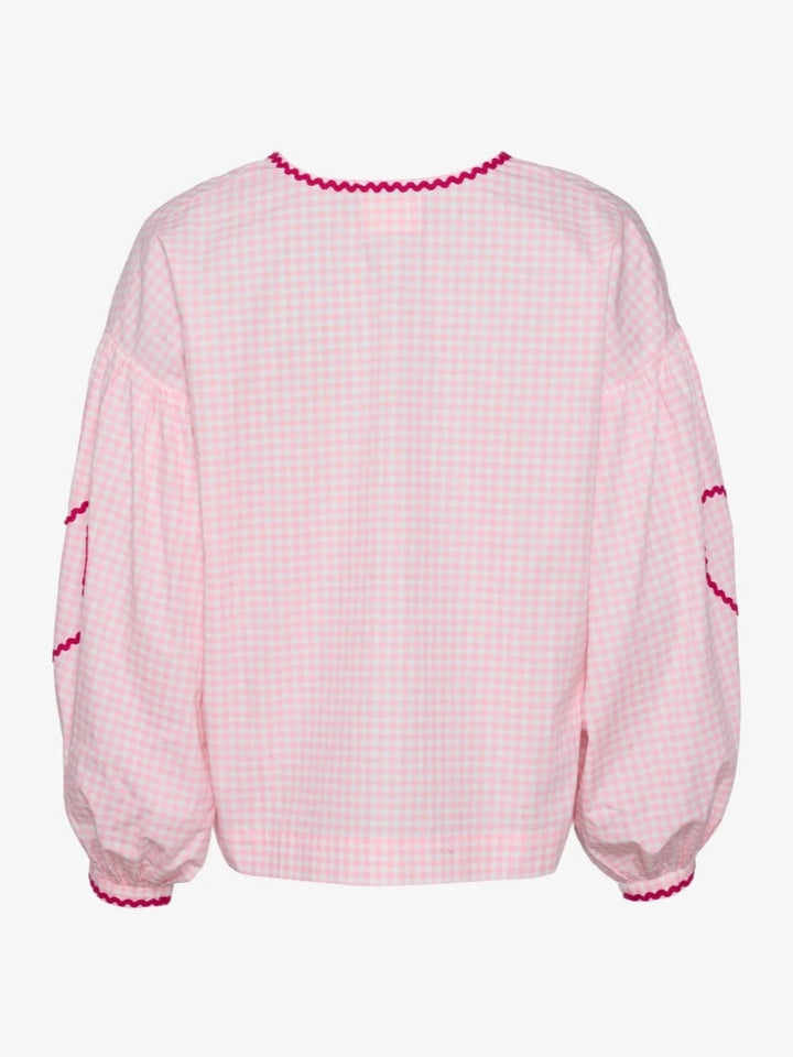 Top in cotone biologico - Quadretti rosa