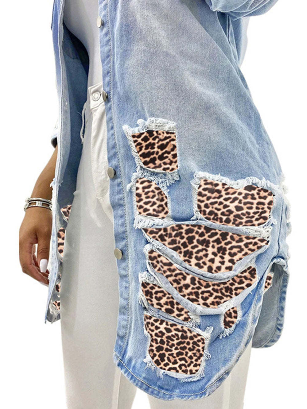 Giacca di jeans leopardata sexy