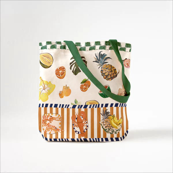 حقيبة قماش مطبوعة من عالم الفاكهة الغريبة