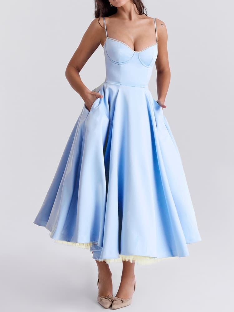 Μίντι Φόρεμα Cinderella Blue Tulle