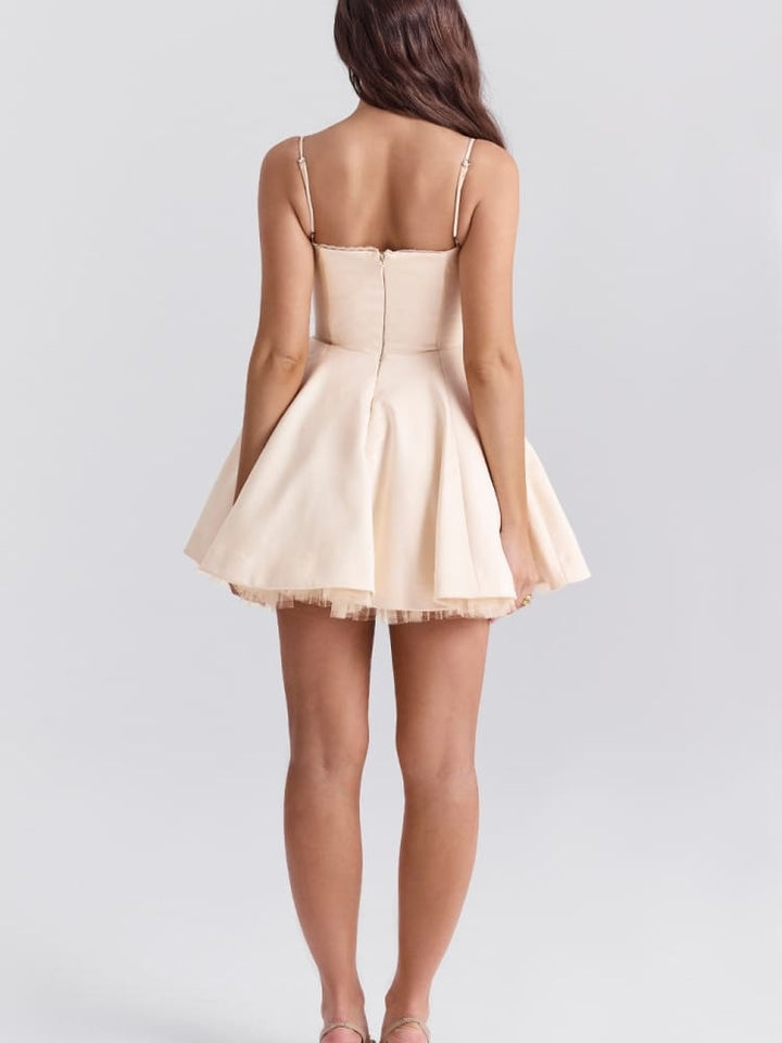 Vintage Cream Tulle Mini Dress