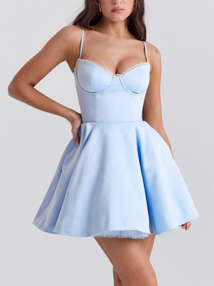 신데렐라 블루 튤 미니 드레스