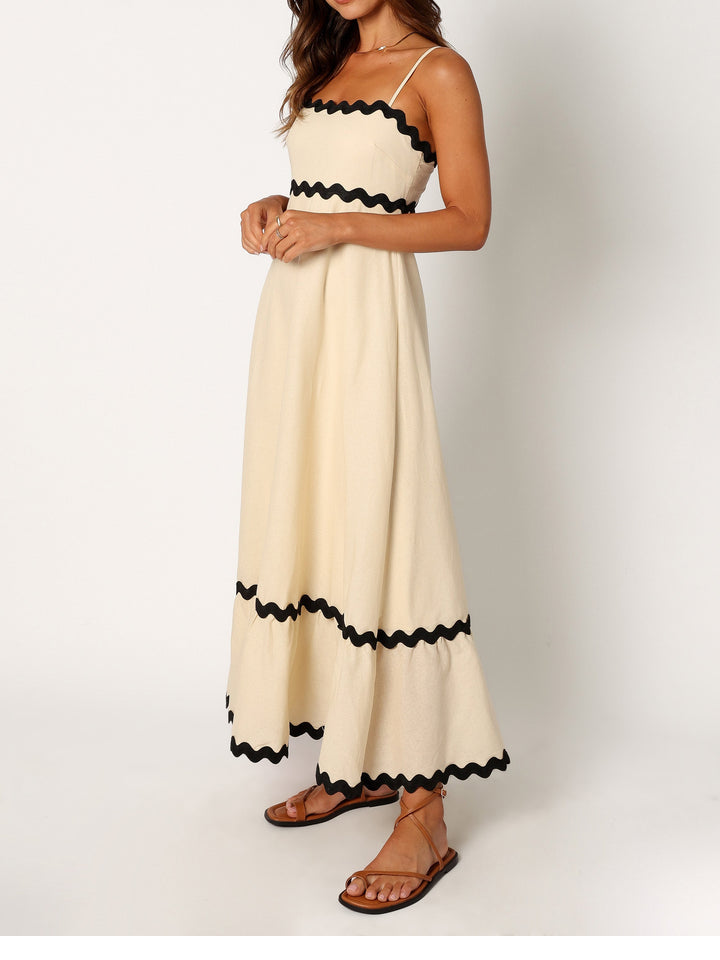 Yana Maxi Dress - Cream Black