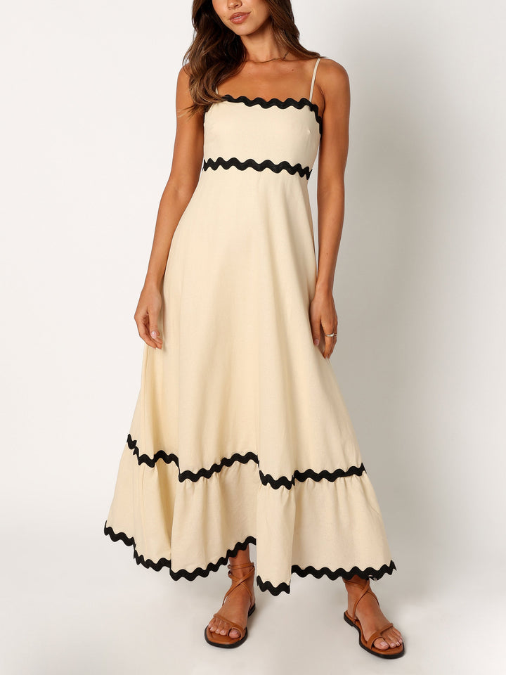 Yana Maxi Dress - Cream Black