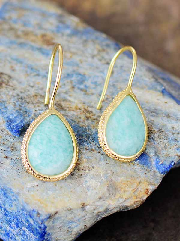 Boucles d'oreilles pendantes en amazonite Yuriyawi